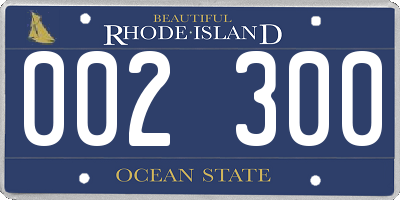 RI license plate 002300