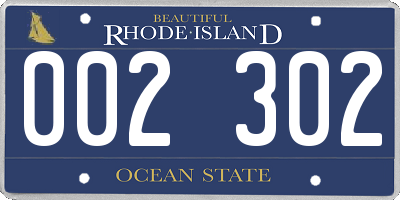 RI license plate 002302