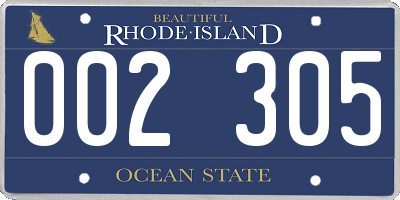 RI license plate 002305