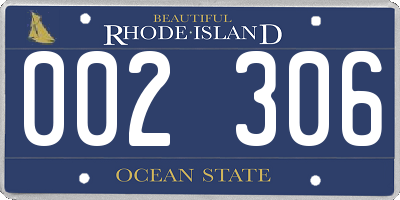 RI license plate 002306