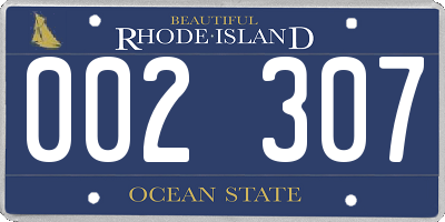 RI license plate 002307