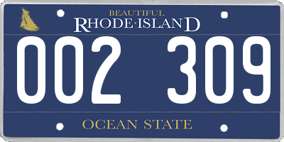 RI license plate 002309