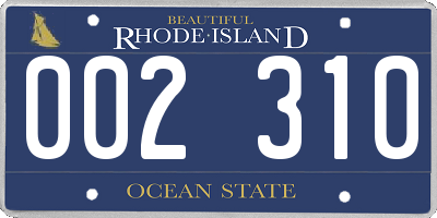 RI license plate 002310