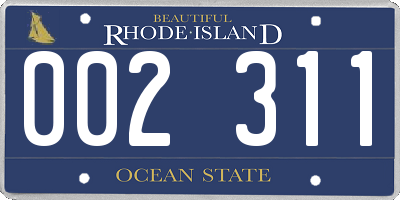 RI license plate 002311
