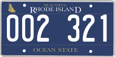 RI license plate 002321