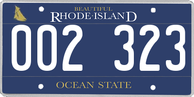 RI license plate 002323