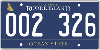 RI license plate 002326