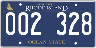 RI license plate 002328