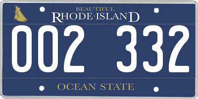 RI license plate 002332