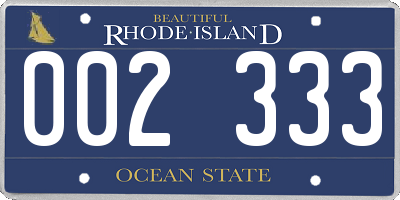 RI license plate 002333