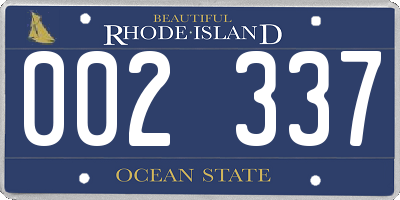 RI license plate 002337