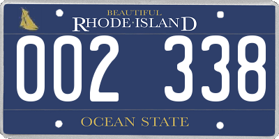 RI license plate 002338