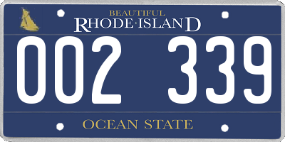 RI license plate 002339