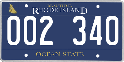 RI license plate 002340