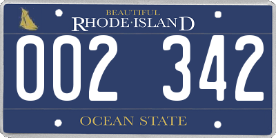 RI license plate 002342