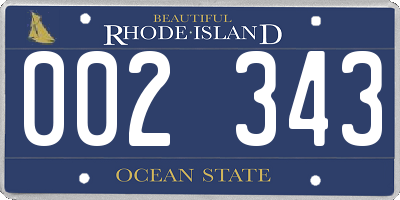 RI license plate 002343