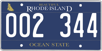 RI license plate 002344