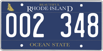 RI license plate 002348