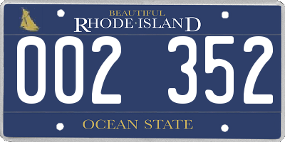 RI license plate 002352