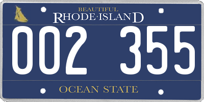 RI license plate 002355