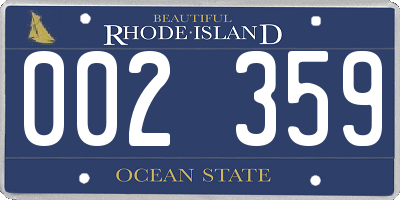 RI license plate 002359