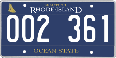 RI license plate 002361