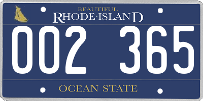 RI license plate 002365