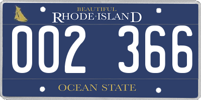 RI license plate 002366