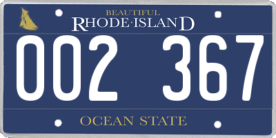 RI license plate 002367