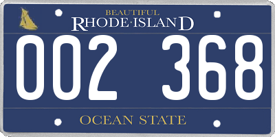 RI license plate 002368