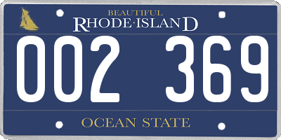 RI license plate 002369