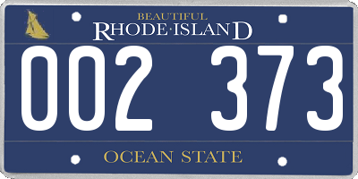 RI license plate 002373