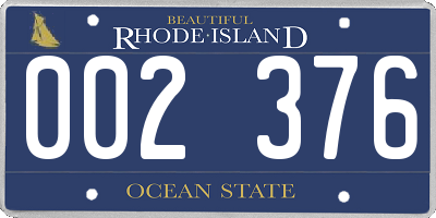 RI license plate 002376