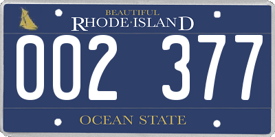 RI license plate 002377