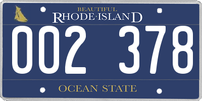 RI license plate 002378