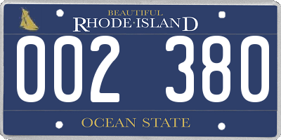 RI license plate 002380