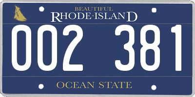 RI license plate 002381