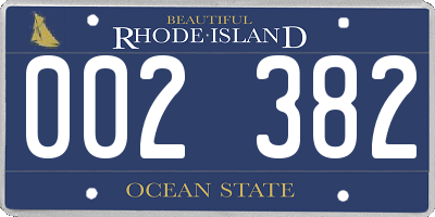 RI license plate 002382