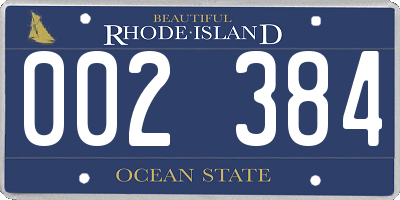 RI license plate 002384