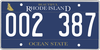 RI license plate 002387