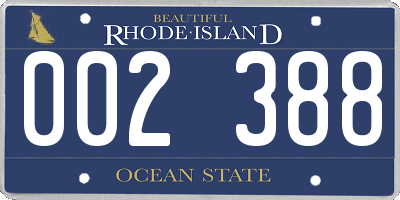 RI license plate 002388