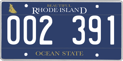 RI license plate 002391