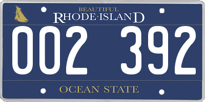 RI license plate 002392