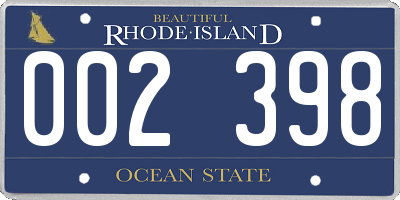 RI license plate 002398