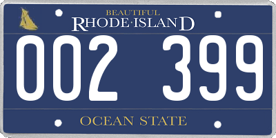 RI license plate 002399