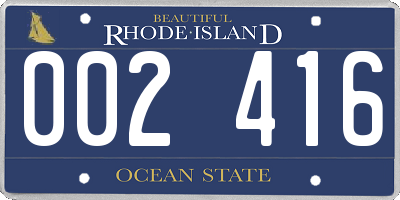 RI license plate 002416