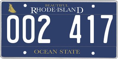 RI license plate 002417