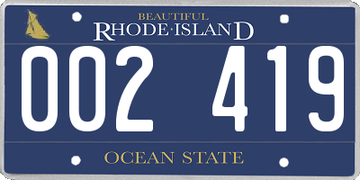 RI license plate 002419