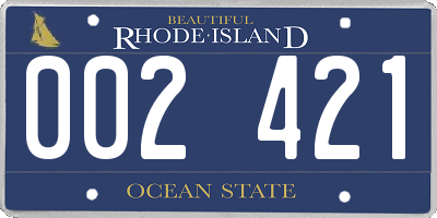 RI license plate 002421