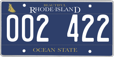 RI license plate 002422